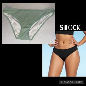 Shade & shore women’s bikini bottom Large 12 14 bathing suit light green